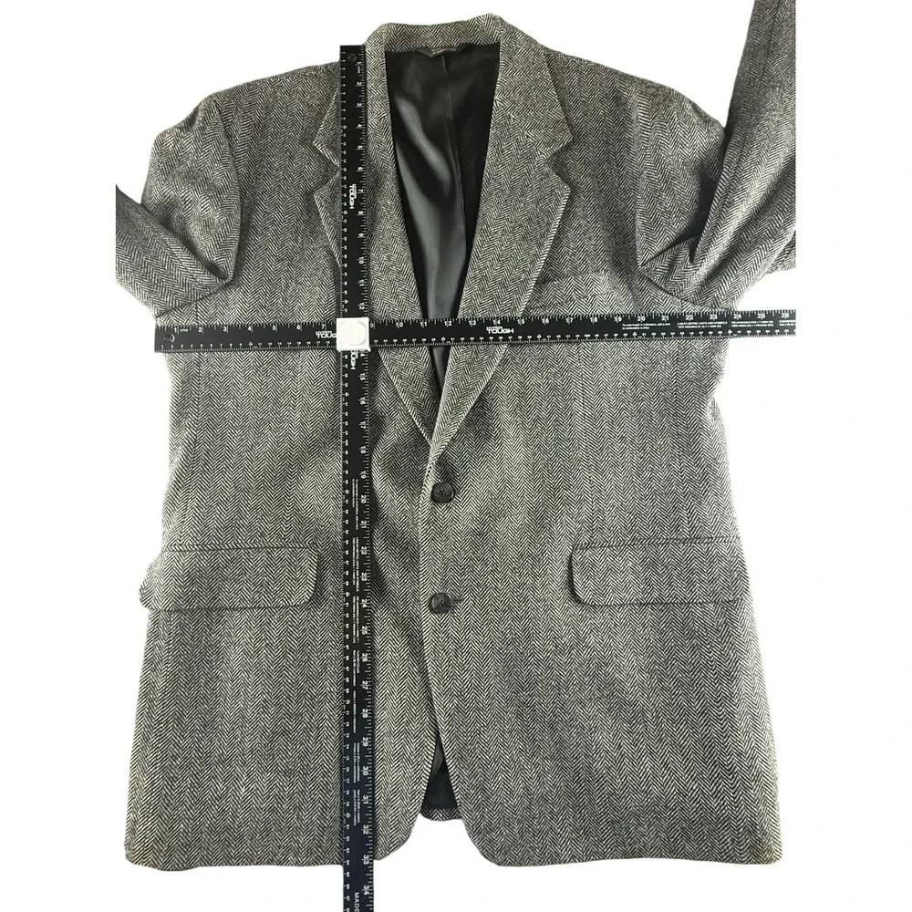 Brooks & Pike Herringbone‎ Blazer 44L Wool Nordstrom Gray USA Made